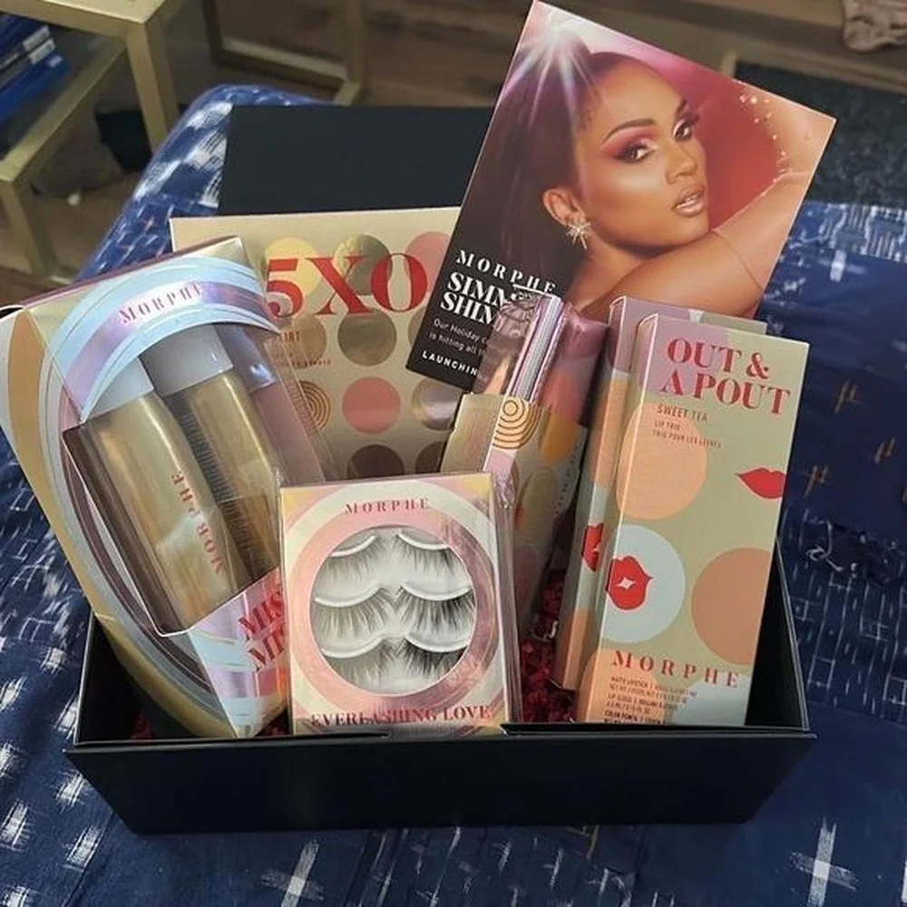 Morphe Simmer & Shimmer Holiday Collection 35XO Palette Lip Trio Lashes Mist Set